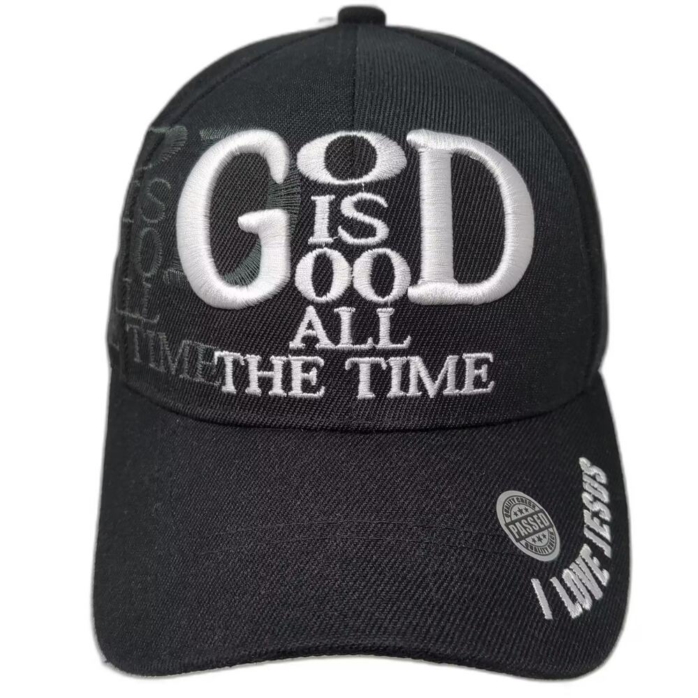 Black Eagle Baseball Cap Black White OS God Is Good Jesus Hat Strapback Faith